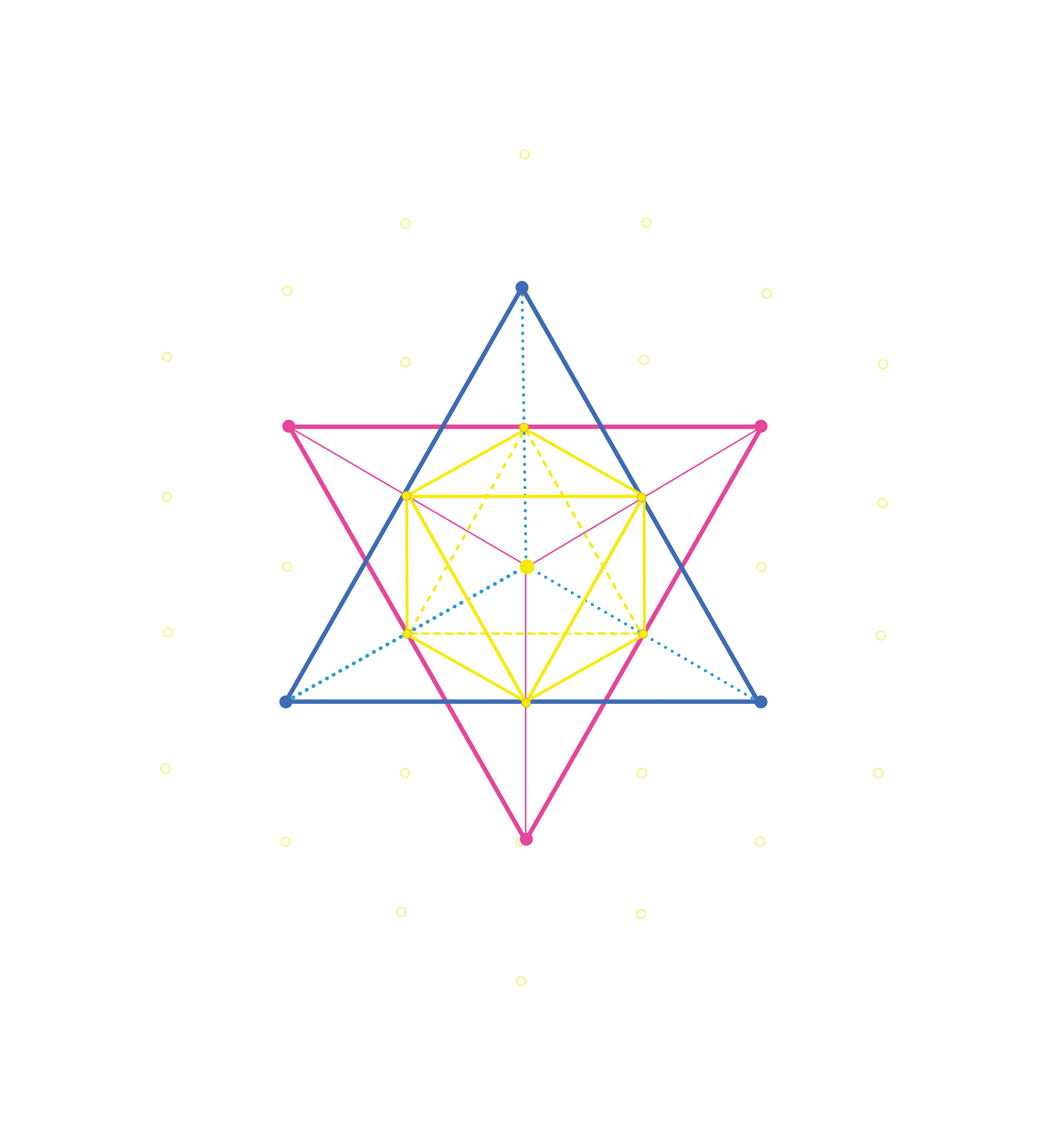 Transform Your Universe — Star tetrahedron in Flower of Life with lightning