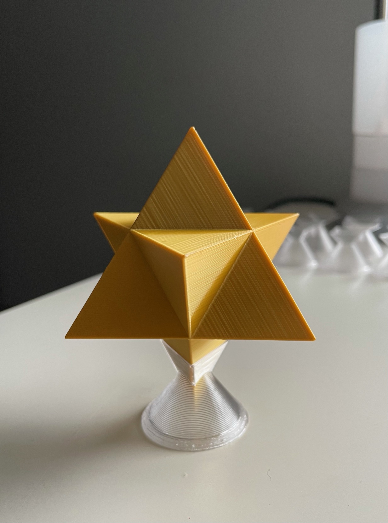 Gold Star Tetrahedron / Merkaba with display stand